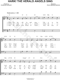 Felix Mendelssohn Hark The Herald Angels Sing Sheet Music Easy Piano In G Major Transposable Download Print Easy Piano Sheet Music Download Sheet Music