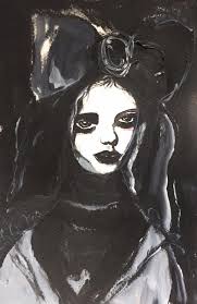 Black And White Acrylic Painting Portrait Black And White Art Watercolor Portrait Original Art Mixed Etsy Paintings Art Prints Watercolor Portraits Art