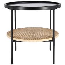 Kingrack metal nightstand with detachable tray top. Clas Ohlson Modern Scandi Style Round Side Table Black Metal Mdf Rattan Diameter 45cm Coffee Table For Living Room Bedroom Bedside And Small Spaces Buy Online In Antigua And