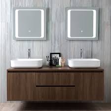Il mobile sottolavabo è pensato per nascondere la colonna in ceramica del lavabo e ottimizzare lo spazio con ante (86) Mobile Bagno Con Doppio Lavabo E Specchio Touch A Led Kvstore