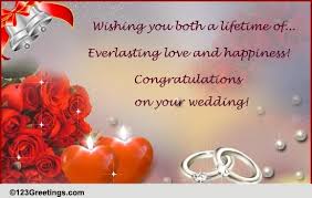 Hoping that your love grows stronger every day and wishing you a lifetime of happiness! Wedding Cards Free Wedding Wishes Greeting Cards 123 Greetings