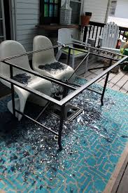 For tables with frame, you need seamed. From A Crashed Glass Table To A Wood One Diy Patio Table Diy Outdoor Table Outdoor Table Tops
