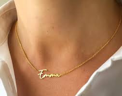 Handmade pure gold personalized necklace custom made name necklace in real 14k solid gold. 14k Solid Gold Name Necklace Gold Name Necklace Dainty Name Etsy In 2020 Gold Name Necklace Name Necklace Geometric Statement Necklace