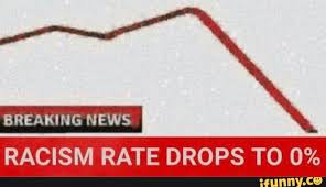 Racism Rate Drops T0 0