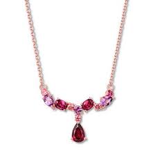 Garnet Amethyst Pink Tourmaline Necklace 10k Rose Gold Kay Tourmaline Necklace Pink Tourmaline Pink Gemstone Necklace
