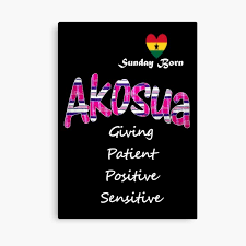 On the last available year for each country, we count 0 birth. Sunday Born Ghanaian Female Name Akosua In Pink Canvas Print By Whoweare Redbubble