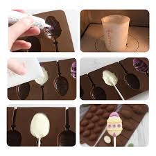 Chocolate molds have been around since chocolate consumption moved from predominately drinking chocolate to filling the chocolate cavity: Sugarcraft And Chocolate Moulds For Cake Decorating Easter Egg Shape Lollipop Silicone Mold Chocolate Ice Cube Mold 6 Cavities Mould Home Furniture Diy Coccinelli De
