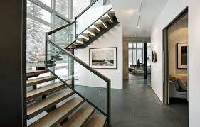 Pleasing Glass Stair Railing Staircase Modern With Black And White Photography Wood Staircase Black An Modern Staircase Staircase Design Staircase Contemporary
