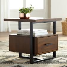Tables Sedley 22 Wide Walnut 1 Drawer Modern End Table In 2020 Modern End Tables Welded Furniture Furniture
