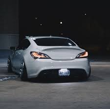 Slammed Hyundai Genesis Coupe With All Chrome Tail Lights Hyundai Genesis Hyundai Genesis Coupe Slammed Cars