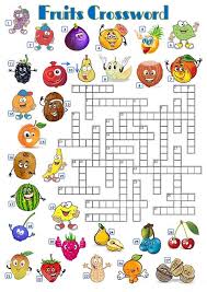 Fruits Crossword Crossword Puzzles For Kids Crossword Puzzles
