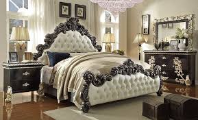 Victorian Style Bedroom Set Available In Black Finish With Silver Accents Calming And Inviti Luxurious Bedrooms California King Bedroom Sets King Bedroom Sets
