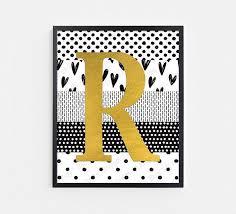 Printable Wall Art Letter R Digital Print For Diy Girl Room Etsy Letter Wall Art Gold Wall Art Girly Wall Art
