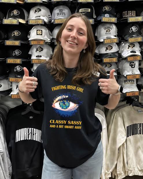 Notre Dame Fighting Irish eye girl fans classy sassy and a bit smart assy  shirt, hoodie, sweatshirt & apparel
