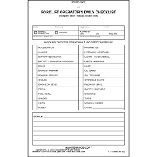 If you want to create a supervision checklist, here are some of the things. Forklift Operator Daily Checklist 5 Pk Book Format 2 Ply Carbonless 5 5 X 8 5 31 Sets Of Forms Per Book Safety Maintenance Forklift Checklist Inspection Book J J Keller Associates Wantitall