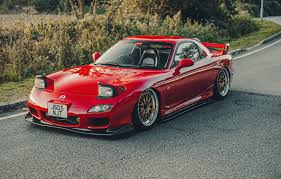 Wallpapers tagged with this tag. Wallpaper Road Car Machine Grass Tuning Mazda Drives Red Car Tuning Wheel Rx 7 Mazda Rx 7 Red Car Images For Desktop Section Mazda Download