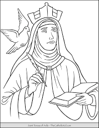 Saint Teresa Of Avila Coloring Page Saint Teresa Of Avila Saint Teresa Teresa Of Avila