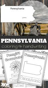 Each of the 50 states are featured with a free coloring page that includes an outline of the state and basic facts with correlating pictures. Pennsylvania Handwriting And Coloring Worksheets 3 Boys And A Dog