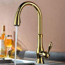 Maybe you would like to learn more about one of these? Brushed Gold Kitchen Sink Faucet With Pull Out Sprayer Single Hole Deck Mount Kitchen Faucets Home Garden