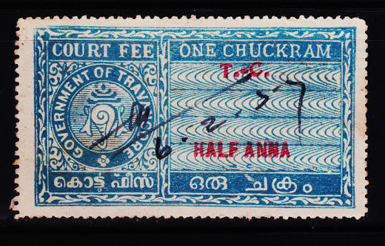 Heritage of India stamps site: India State Travancore-Cochin Fiscal Revenue stamps collection