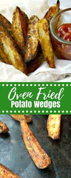 Oven Baked Potato Wedges Wedges Of Thickly Sliced Potatoes That Have Been Coated With A Special Fries In The Oven Potato Wedges Baked Baked Potato Wedges Oven