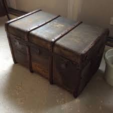 Ancienne Malle Coffre Valise En Bois Recouvert De Toile Serrures Laiton Valise En Bois Coffre En Bois Coffre