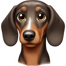 Brown and merle dachshund emoji