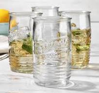 Glaver's Glass Tumbler Drinking Glasses Set of 4 – Genuine Artisan-Made  Vintage Italian Original Mason – Elegant 20 Oz Clear Tumbler Glassware Set  for ...