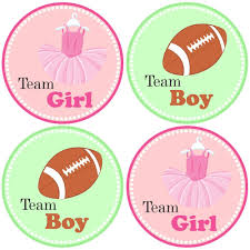 Gender reveal invitations from zazzle. Amazon Com Pink Green Tutu And Football Gender Reveal Sticker Labels Team Girl And Boy Baby Shower Party Set Of 30 Handmade