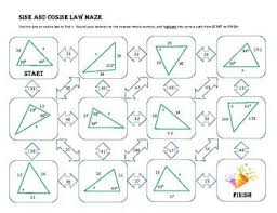 Review the law of sines and the law of cosines, and use them to solve problems with any triangle. Solve The Triangles Using The Sine Law Or The Cosine Law And Find Your Way Through This Maze Makes Learning Trigon Maze Worksheet Solving Equations Worksheets