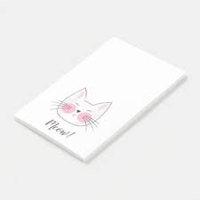 Cute Kitty Cat Meow Japanese Style Kawaii Post It Notes Zazzle Com Cats Meow Cute Cats Post It Notes