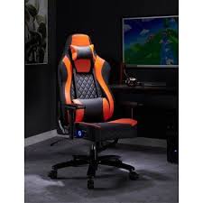 This swivelling gaming chair is a fully adjustable throne that will satisfy the most demanding gamers. Delta Sound Pc Office Gaming Chair Orange Black X Rocker Gaming Chair Office Gaming Chair Gamer Room