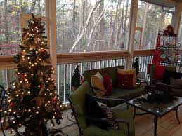 Screened In Porch Decorated For Christmas Leopard Print Tree Porch Decorating Holiday Decor Outdoor Decor