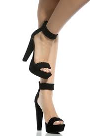 Ankle Strap Black Platform Sandals Black Faux Suede Ankle Strap Chunky Platform Heels Cicihot Heel Shoes Online Store Sales Stiletto Heel Shoes Hig Dress Shoes Womens Stiletto Heels Prom Shoes