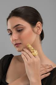 Jewellery Finger Full Ring Gold Gold Plated Full Finger Ring