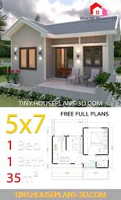 Small House Design Plans 5x7 With One Bedroom Gable Roof Tiny House Plans Small House Design Plans One Bedroom House Plans One Bedroom House