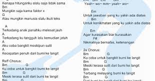Balasan lagu bagai langit dan bumi lyrics and music. Chord Lagu Langit Bumi