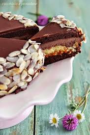 Torta Al Doppio Pan Di Spagna Con Namelaka Al Cioccolato E Confettura Di Albicocche Cucchiaio E Pentolone Torte Cibo Dolci