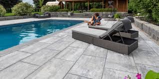 Pavers for patios, pools and decks. Contemporary Pool Deck With Smooth Pavers Unilock