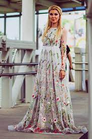 Flower Wedding Dress In Gray Color Wedding Dress With Etsy Colored Wedding Dresses Floral Dress Formal Wedding Dresses With Flowers