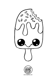 Helado Kawaii Para Colorear