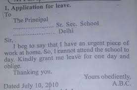 Write An Application To Your Principal Of Your School Asking For A Leave Of 5 Day You Have To Go To Brainly In Before you write your earned leave application, check your accrued earned leave (typically listed on your last pay stub) to confirm you have even if your employer doesn't have a specific policy regarding how far in advance you should submit a leave request, try to give them at least one pay period notice.