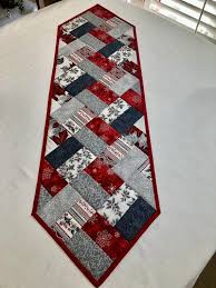 This Is A Quilted Christmas Or Holiday Table Runner Made By Me It Is A Narrow Table In 2020 Quilted Table Runners Christmas Holiday Table Runner Handmade Table Runner