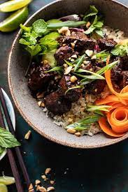 30 Minute Vietnamese Beef And Crispy Rice Bowl Half Baked Harvest Recipe Healthy Chinese Recipes Food Beef