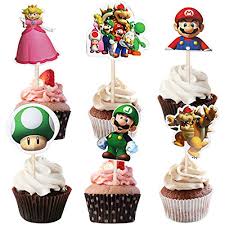 Super mario brothers edible round birthday cake topper decoration personalised. Mario Cake Toppers The Best Amazon Price In Savemoney Es