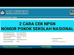 2 Cara Cek Npsn Nomor Pokok Sekolah Nasional Youtube