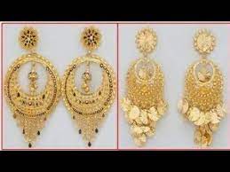 Latest Gold Earrings Designs For Weddings Gold Jhumka Design Heavy Gold Earrings For Girl Women Youtube 22 kt simple gold jewellery necklace set with matching earrings with colored enamel coating.