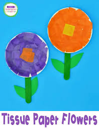 All of the paper flower tutorials that i link to below are made with paper. Tissue Paper Flower Craft The Kindergarten Connection