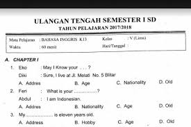 Kunci Jawaban Bahasa Inggris Kelas 5 Semester 1 Guru Galeri