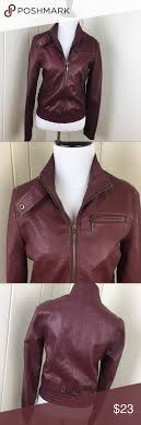 Forever 21 Burgundy Red Faux Leather Moto Jacket Faux Leather Moto Jacket Jackets Burgundy Red